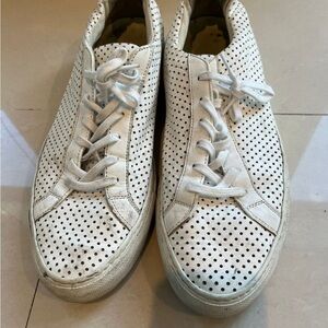 Common projects leather White polka dot Leather Lace-Up Sneakers